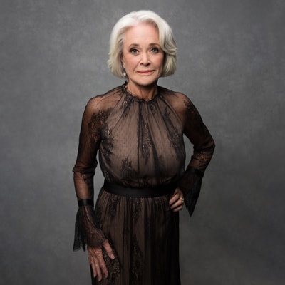 Mature woman wearing beautiful dress